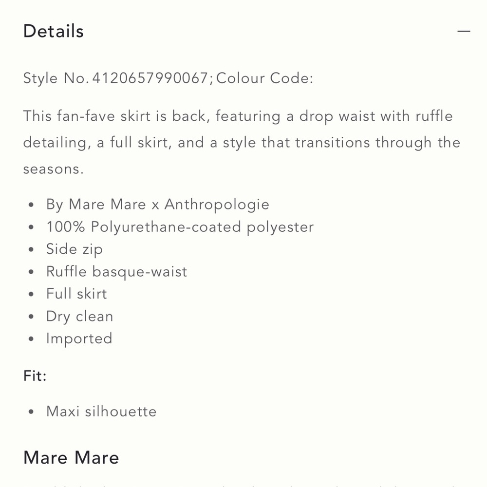 Mare Mare Anthropologie Basque Waist Faux Leather Maxi Skirt size Large - Picture 14 of 15